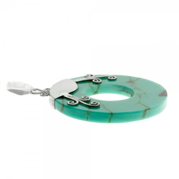 Colgante de turquesa reconstituida espirales - Karissma