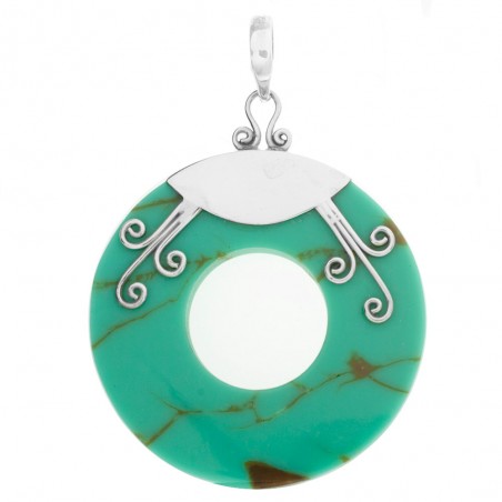 Colgante de turquesa reconstituida espirales - Karissma