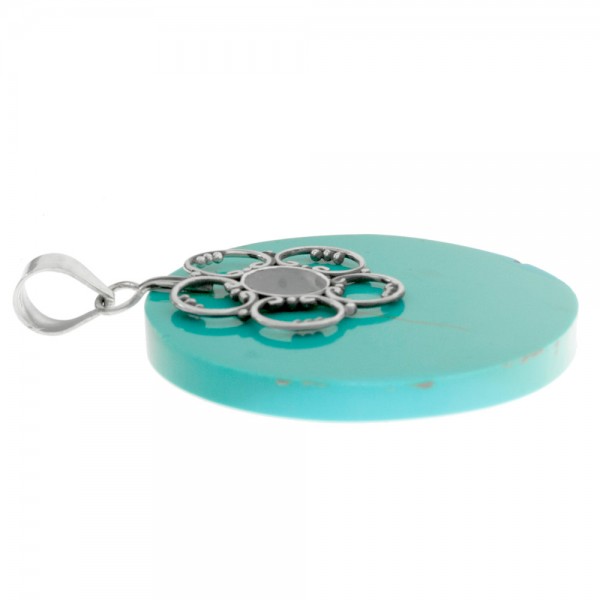 Colgante de turquesa reconstituida flor - Karissma