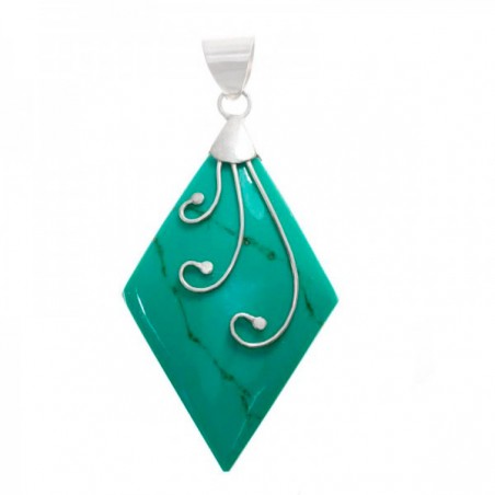 Colgante Rombo de turquesa reconstituida Plata de Ley 925