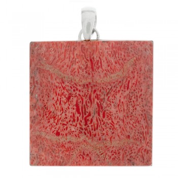 Colgante rectángulo coral Plata de Ley 925 - Karissma