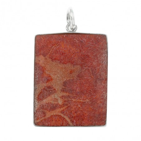 Colgante rectángulo coral Plata de Ley 925 - Karissma