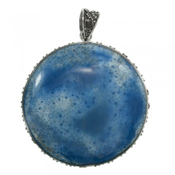 Colgante XL resina azul Plata de Ley 925 - Karissma