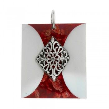 Colgante rectángulo arabesco Plata de Ley 925 - Karissma