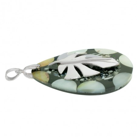 Colgante gota con hoja Monstera Plata de Ley 925 - Karissma