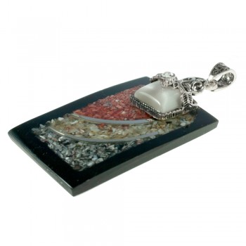 Colgante rectángulo ojo de gato Plata de Ley 925 - Karissma 2