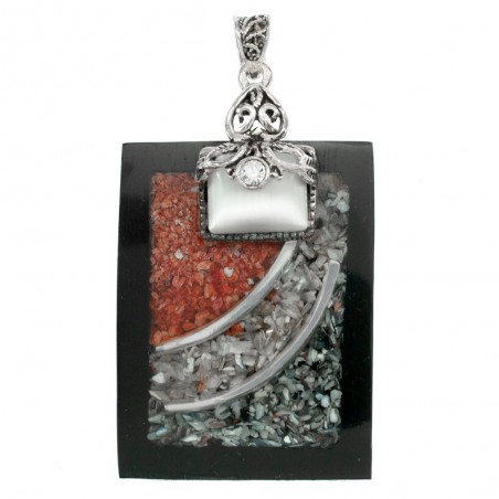 Colgante rectángulo ojo de gato Plata de Ley 925 - Karissma