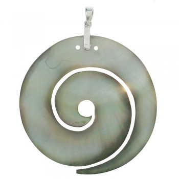 Colgante XL espiral de nácar Plata de Ley 925 - Karissma
