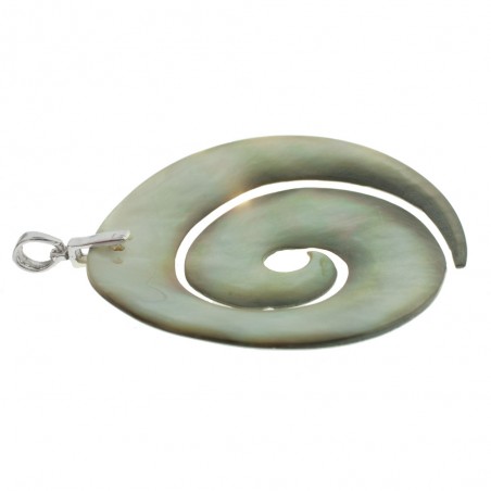 Colgante XL espiral de nácar Plata de Ley 925 - Karissma