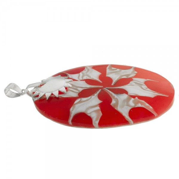 Colgante XL óvalo resina sol de Plata de Ley 925 - Karissma