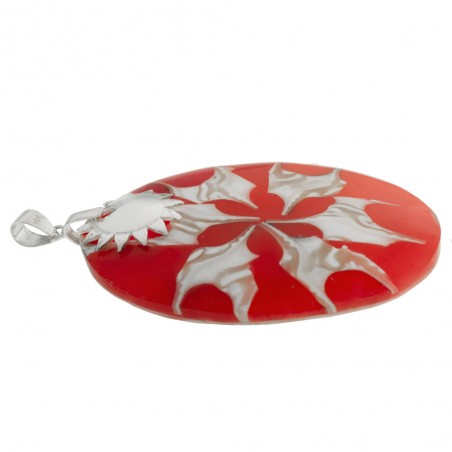 Colgante XL óvalo resina sol de Plata de Ley 925 - Karissma