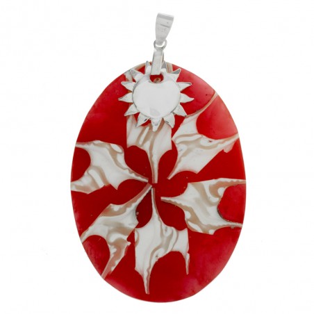 Colgante XL óvalo resina sol de Plata de Ley 925 - Karissma