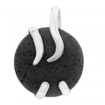 Colgante redondo lava volcánica Plata de Ley 925 - Karissma