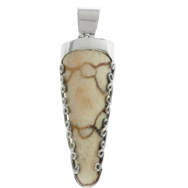 Colgante púa de coral blanco Plata de Ley 925 - Karissma