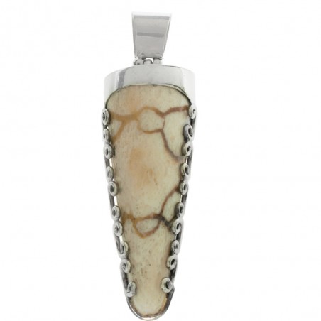 Colgante púa de coral blanco Plata de Ley 925 - Karissma