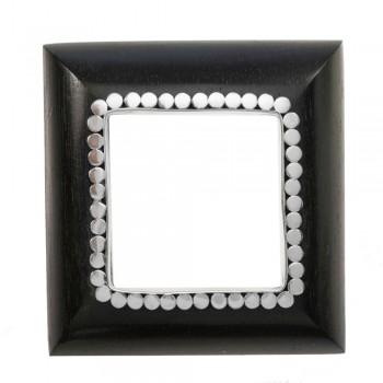 Colgante cuadrado calado de madera Plata de Ley - Karissma