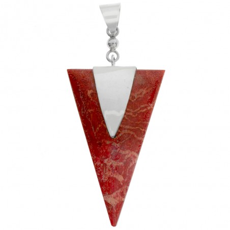 Colgante triángulo de coral y Plata de Ley 925 - Karissma