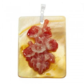 Colgante rectángulo de nácar tintado y Plata de Ley 925 - Karissma