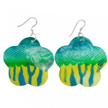 Pendientes XL resina flor zebra - Karissma