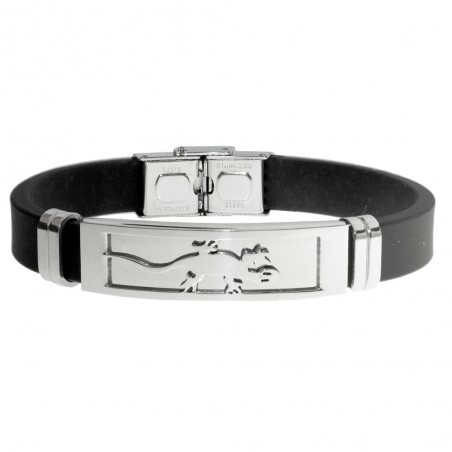 Pulsera caucho y acero inoxidable
