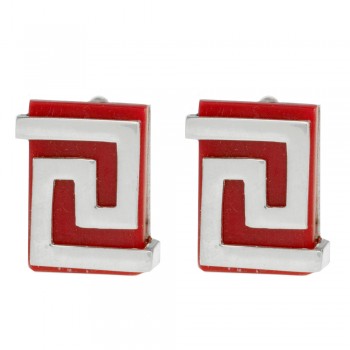 Pendientes resina roja y greca Plata de Ley - Karissma