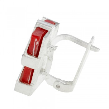 Pendientes resina roja y greca Plata de Ley - Karissma 2