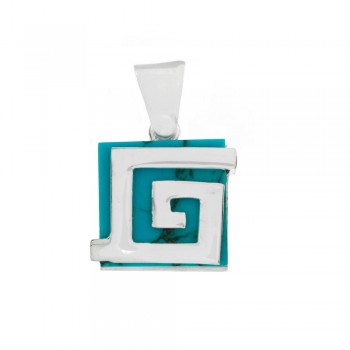 Colgante resina con greca Plata de Ley - Karissma