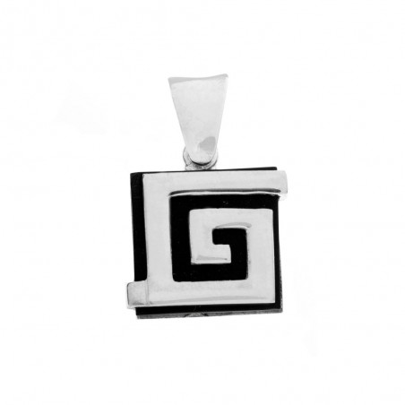 Colgante resina con greca Plata de Ley - Karissma