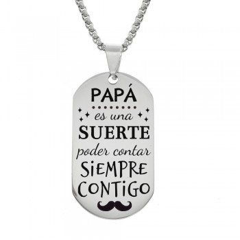 Collar chapa con mensaje para Papá - Karissma