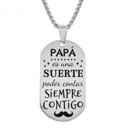 Collar chapa con mensaje para Papá - Karissma