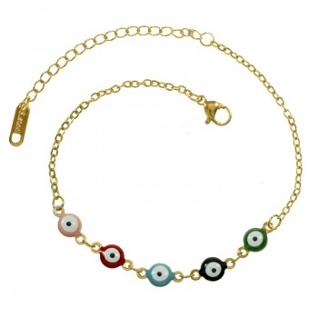 Tobillera ojos turcos acero quirúrgico - Karissma