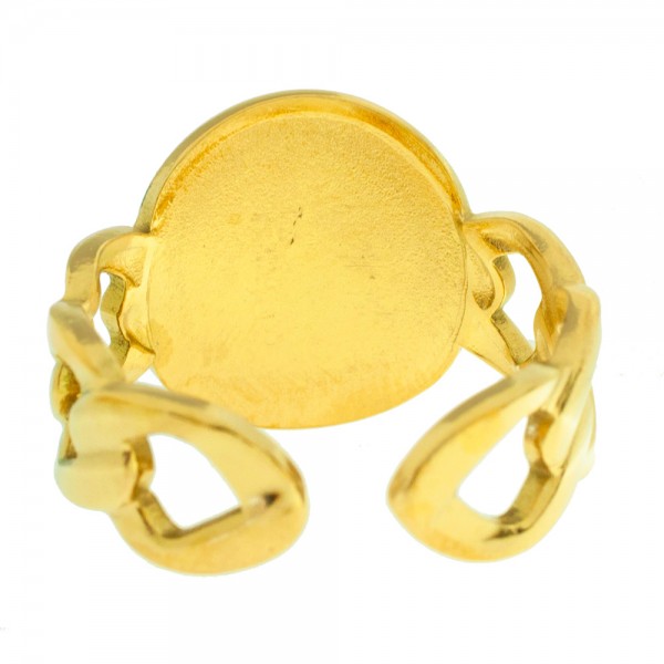 Anillo ajustable cadena con piedra - Karissma