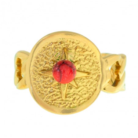 Anillo ajustable cadena con piedra - Karissma