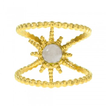 Anillo ajustable sol con piedra - Karissma