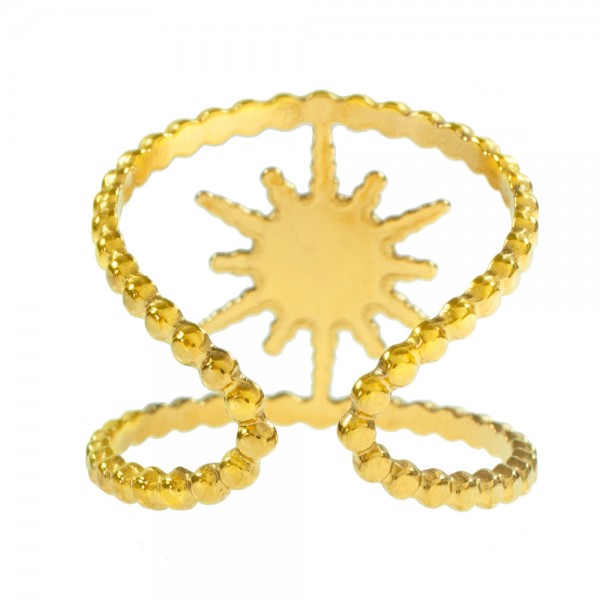 Anillo ajustable sol con piedra - Karissma