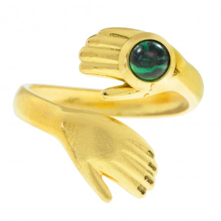 Anillo abrazo con piedra de acero - Karissma