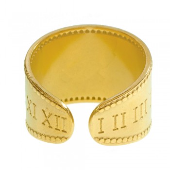 Anillo piedra oval de acero quirúrgico dorado - Karissma 2