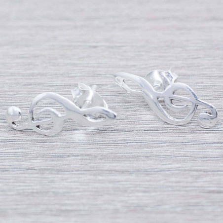 Pendientes nota musical Plata de Ley 925