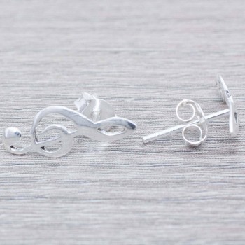 Pendientes nota musical Plata de Ley 925 2