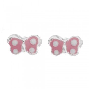 Pendientes mariposa esmaltada niña Plata de Ley - Karissma 2