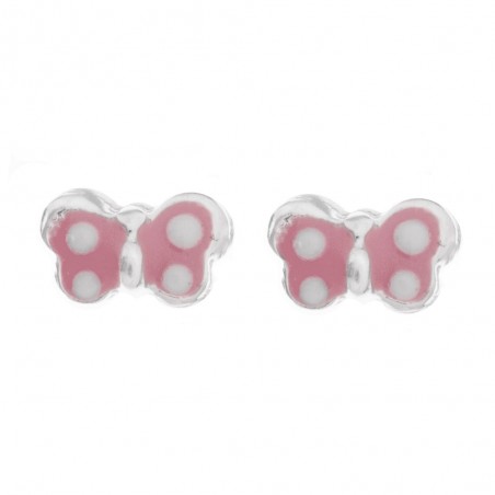 Pendientes mariposa esmaltada niña Plata de Ley - Karissma