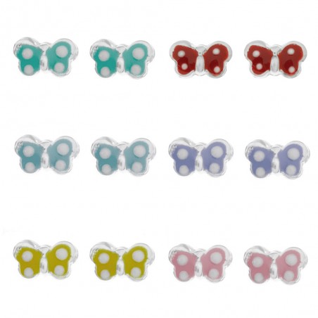 Pendientes mariposa esmaltada niña Plata de Ley - Karissma