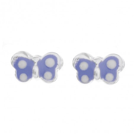 Pendientes mariposa esmaltada niña Plata de Ley - Karissma