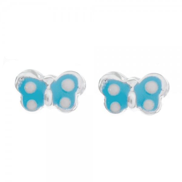 Pendientes mariposa esmaltada niña Plata de Ley - Karissma