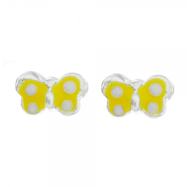 Pendientes mariposa esmaltada niña Plata de Ley - Karissma