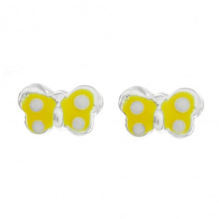 Pendientes mariposa esmaltada niña Plata de Ley - Karissma