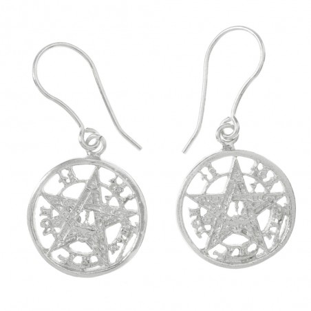 Pendientes tetragramatón Plata de Ley - Karissma