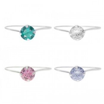 Anillo V con circonita Plata de Ley - Karissma