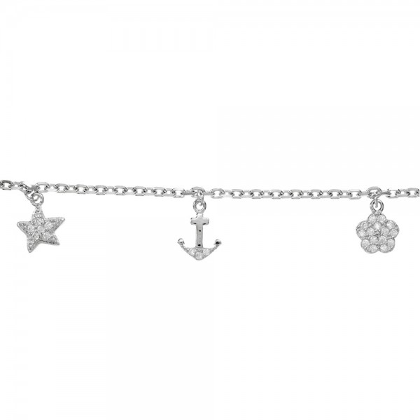 Pulsera abalorios brillo Plata de Ley - Karissma