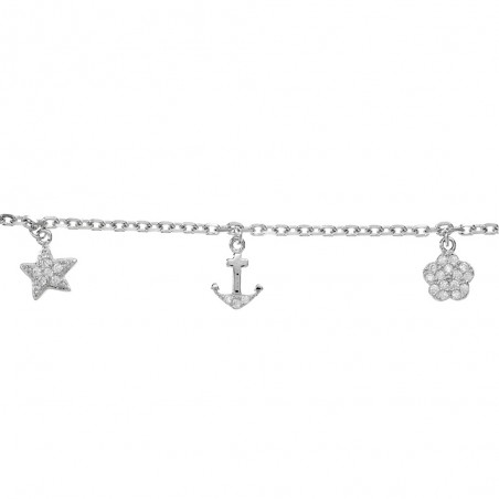 Pulsera abalorios brillo Plata de Ley - Karissma